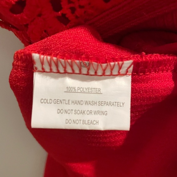 Hello Molly Fire Up Lace V Neck Red Dress - Picture 7 of 8